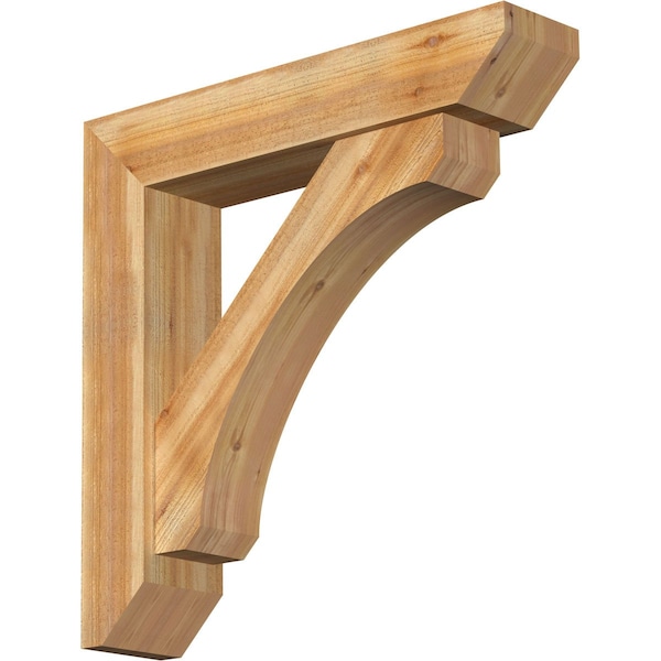 Ekena Millwork Legacy Slat Rough Sawn Bracket w/ Offset Brace, Western Red Cedar, 8"W x 38"D x 38"H BKT0806X38X38LEC06RWR - main